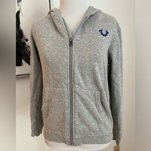 True Religion Gray Zip Front Hoodie Size Small